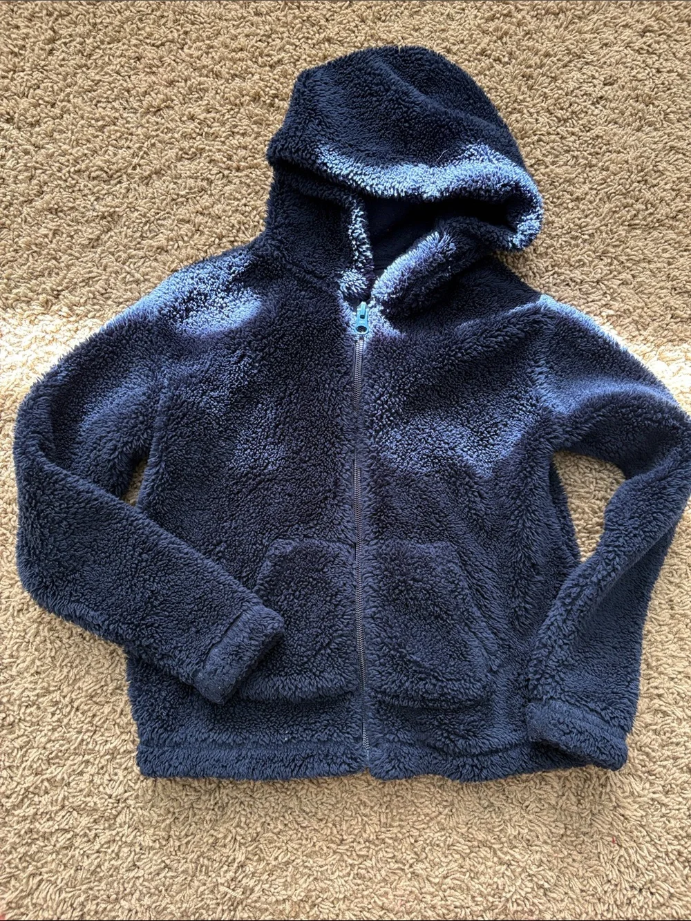 The Children's Place Navy Sherpa Hooded Zip Jacket